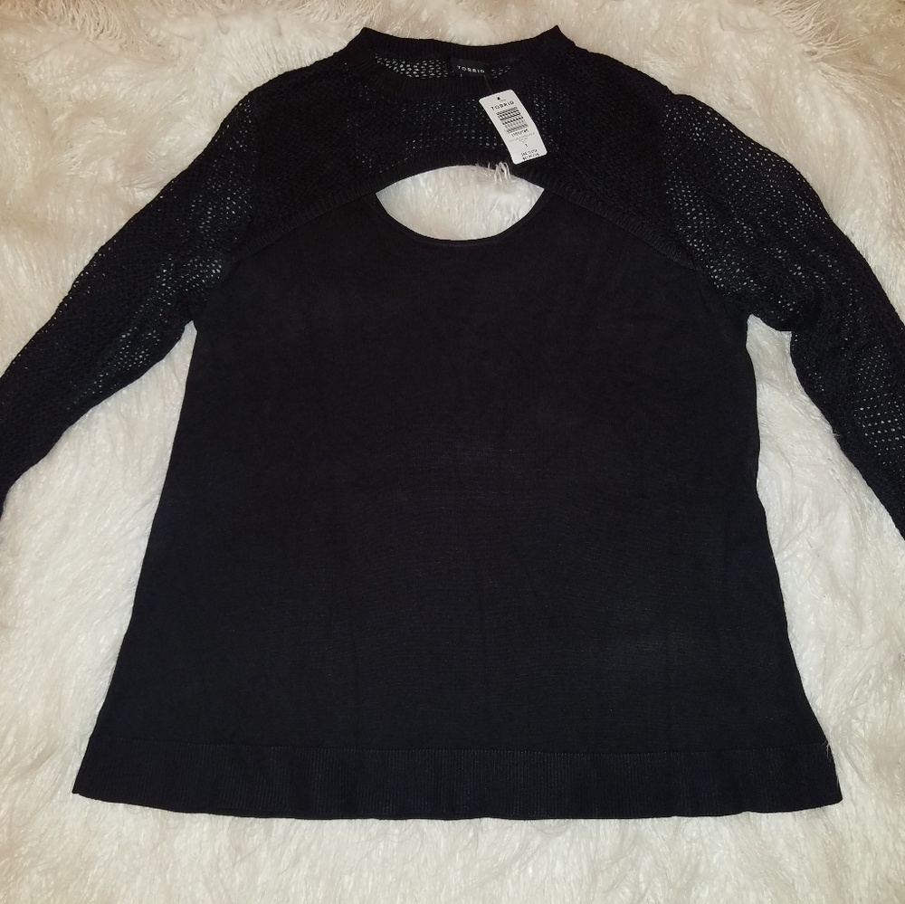 Torrid Mixed Stitch Peekaboo Neck Sweater.  NWT 3